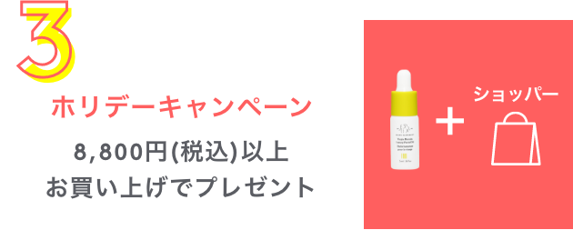 ホリデーキャンペーン 8,800円(税込)以上お買い上げでプレゼント